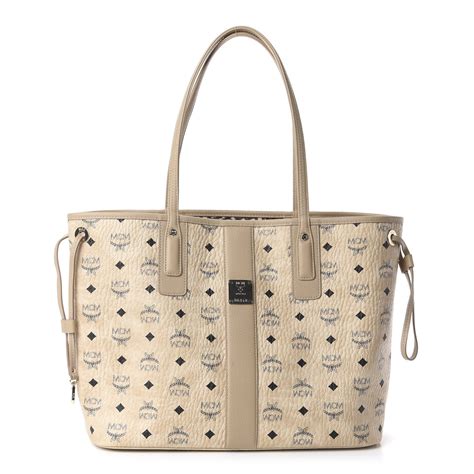 mcm liz reversible tote beige.